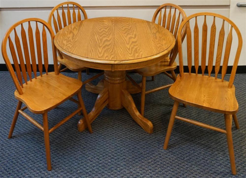 OAK DINETTE TABLE AND FOUR