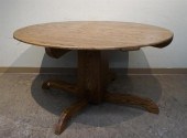 OAK DINETTE TABLE WITH GLASS T