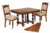 OAK DINING TABLE & (6) CHAIRS