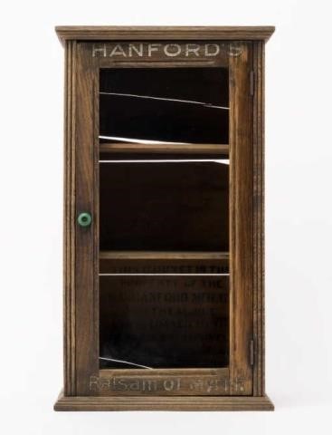OAK DISPLAY CABINET, LATE 19TH