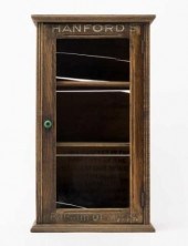 OAK DISPLAY CABINET, LATE 19TH