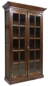 OAK DOUBLE DOOR BOOKCASE, CREM