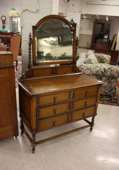 OAK DRESSER WITH TILT MIRROR,