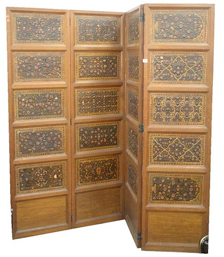 OAK DRESSING SCREEN, HAVING FOUR