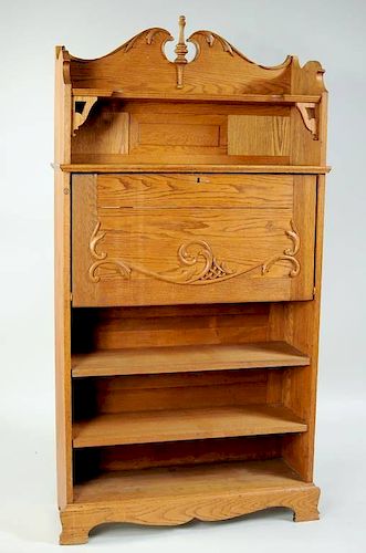 OAK DROP FRONT DESK/BOOKCASEOak