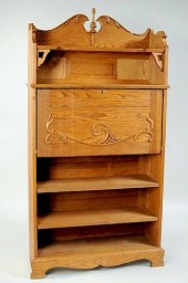 OAK DROP FRONT DESK/BOOKCASEOa