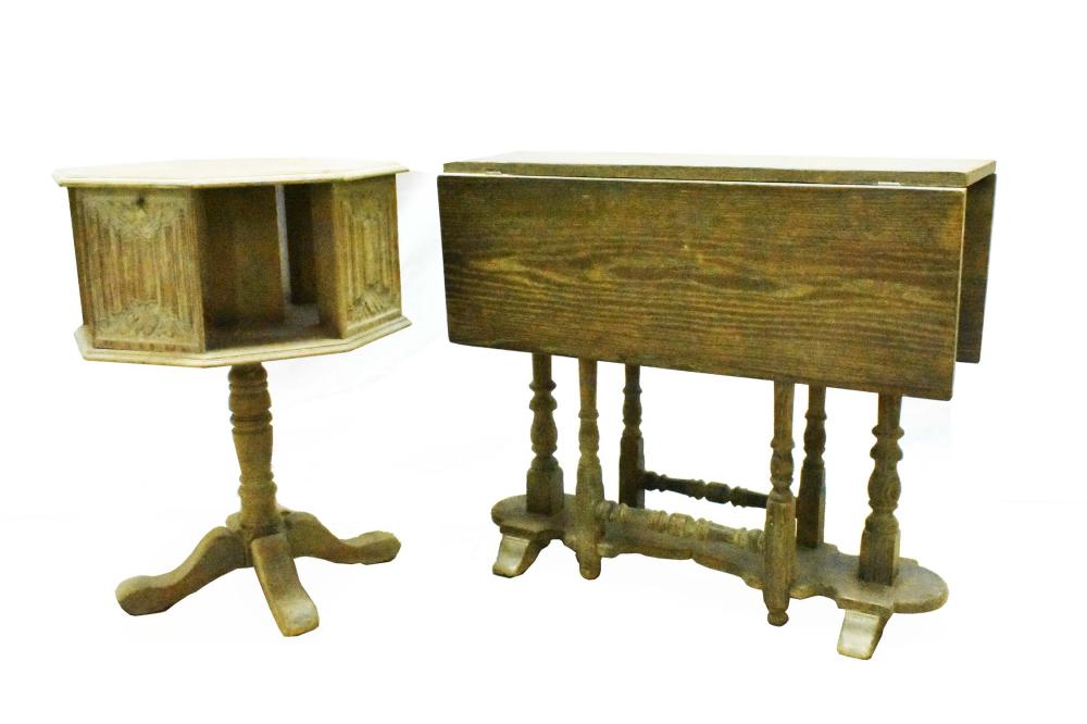 OAK DROP-LEAF GATE-LEG TABLE &