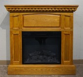 OAK ELECTRIC FIREPLACE WITH RE