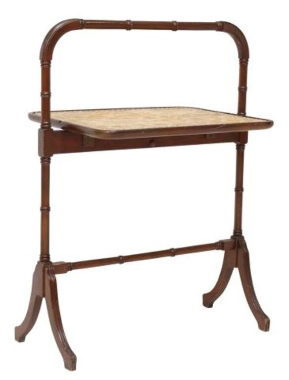 OAK FABRIC-LINED FOLDING FLIP TOP