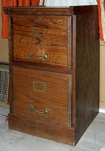 OAK FILE CABINETA two drawer oak