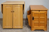 OAK FINISH SIDE TABLE AND CHER