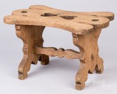 OAK FOOTSTOOL, LATE 19TH C.Oak
