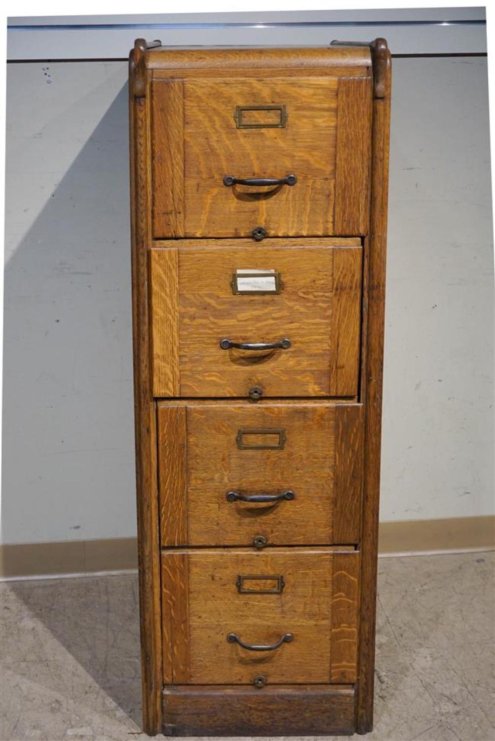 OAK FOUR-DRAWER LATERAL FILE; 52