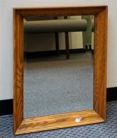 OAK FRAME BEVEL EDGE MIRROR, 2