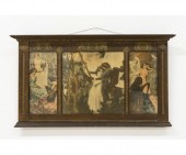 Oak framed triptic print of mu