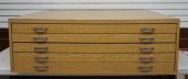 OAK GRAIN FORMICA FIVE-DRAWER