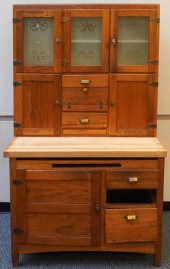 OAK HOOSIER-TYPE CABINET WITH