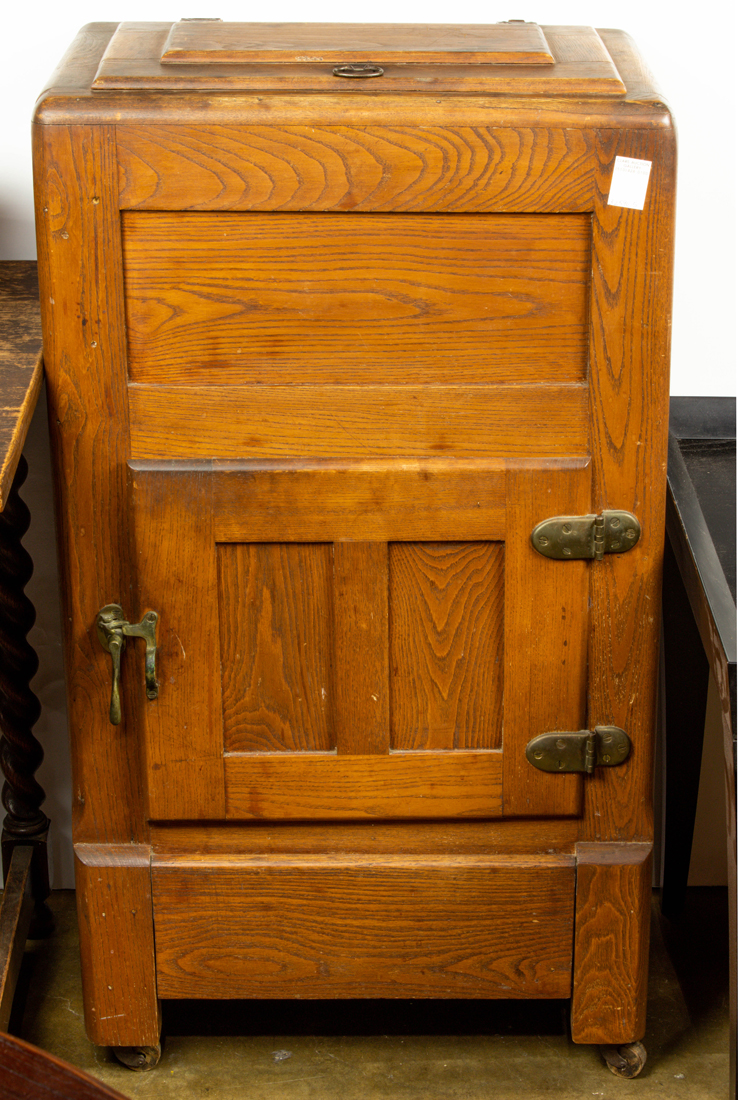 OAK ICE BOX Oak ice box, 40.5"h x