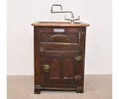 Oak icebox converted to a copp