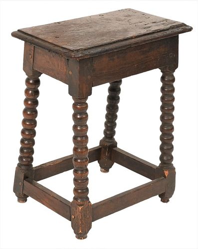 OAK JACOBEAN JOINT STOOLHAVING