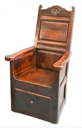 OAK JACOBEAN POT CHAIR, PROBAB