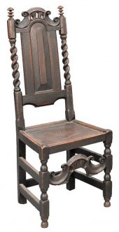 OAK JACOBEAN SIDE CHAIR, HAVIN