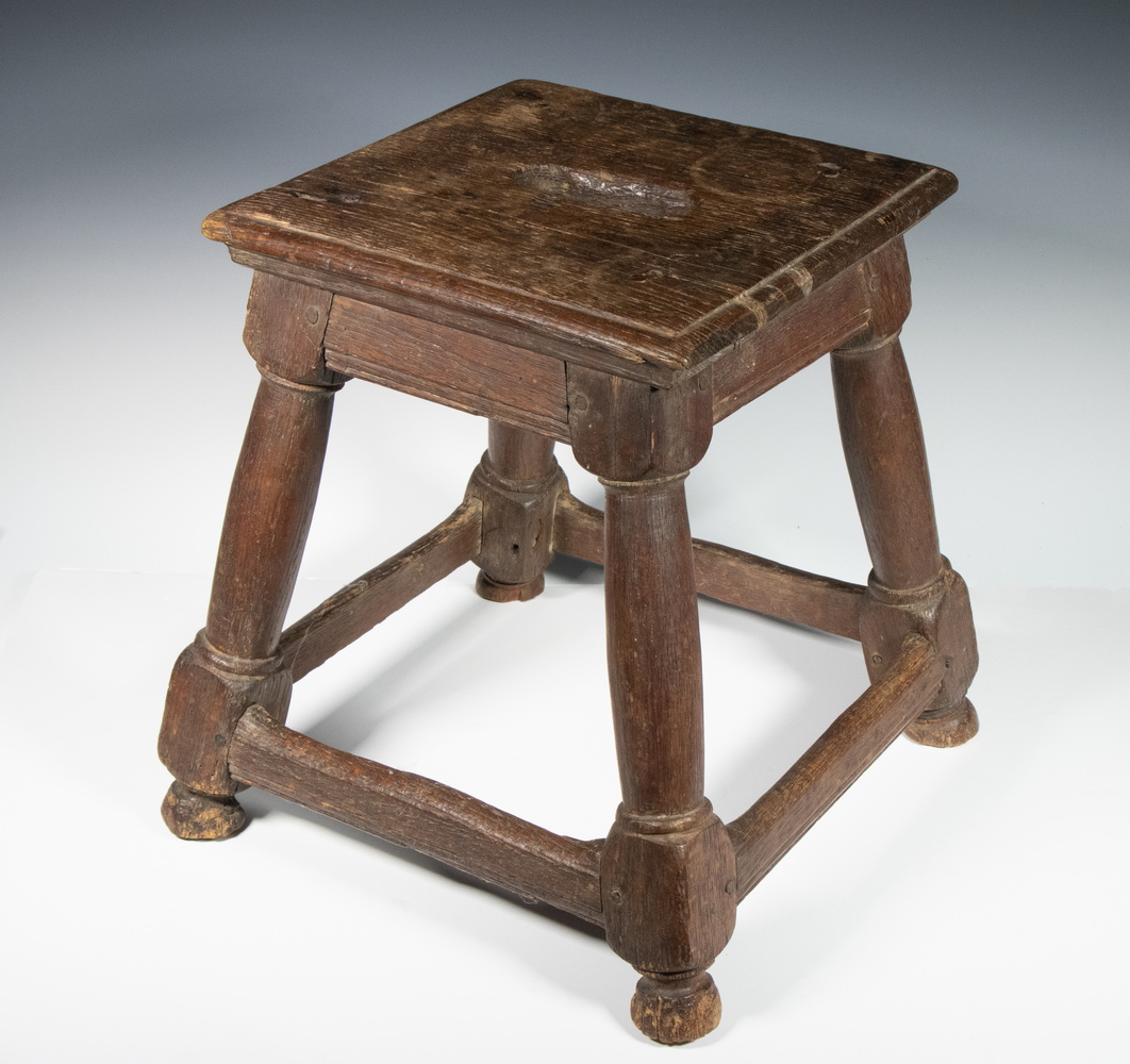 OAK JOINED STOOL 17th c. English