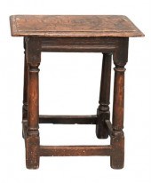 OAK JOINT STOOL, HAVING RECTAN