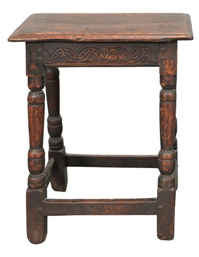 OAK JOINT STOOL, HAVING RECTANGLE