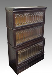 OAK LEADED GLASS 3 STACK BARRI