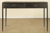 OAK LEATHER WRAPPED 2 DRAWER D
