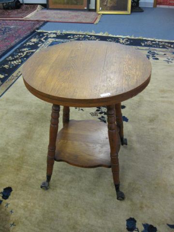 Oak Library Table 24'' Round top