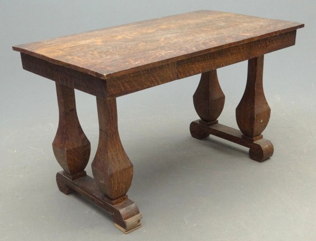 Oak library table. As found.