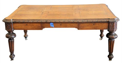 OAK LIBRARY TABLE/DESK, HAVING