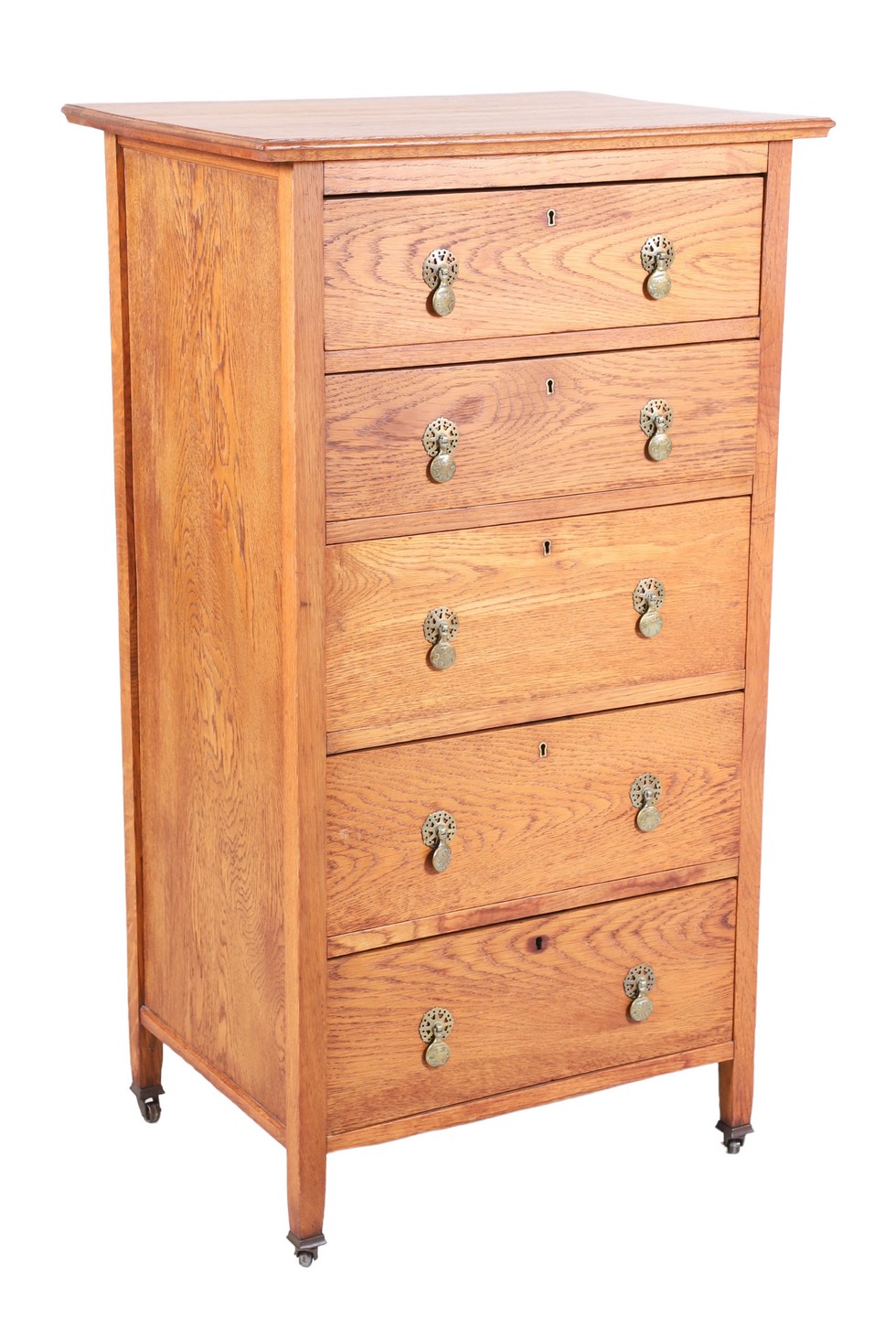 Oak lingerie chest, 5 drawers, 48"h