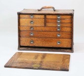 OAK MACHINIST'S TOOL CABINETOa