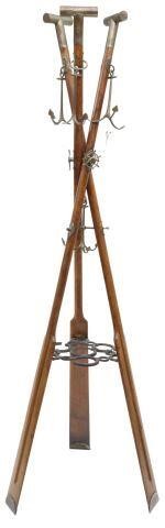 OAK NAUTICAL THEMED HALL TREE/ COAT