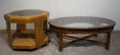 OAK OCTAGONAL GLASS INSET LAMP