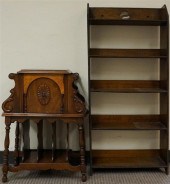 OAK OPEN BOOKSHELF AND WALNUT