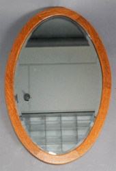 OAK OVAL FRAME BEVEL EDGE MIRR