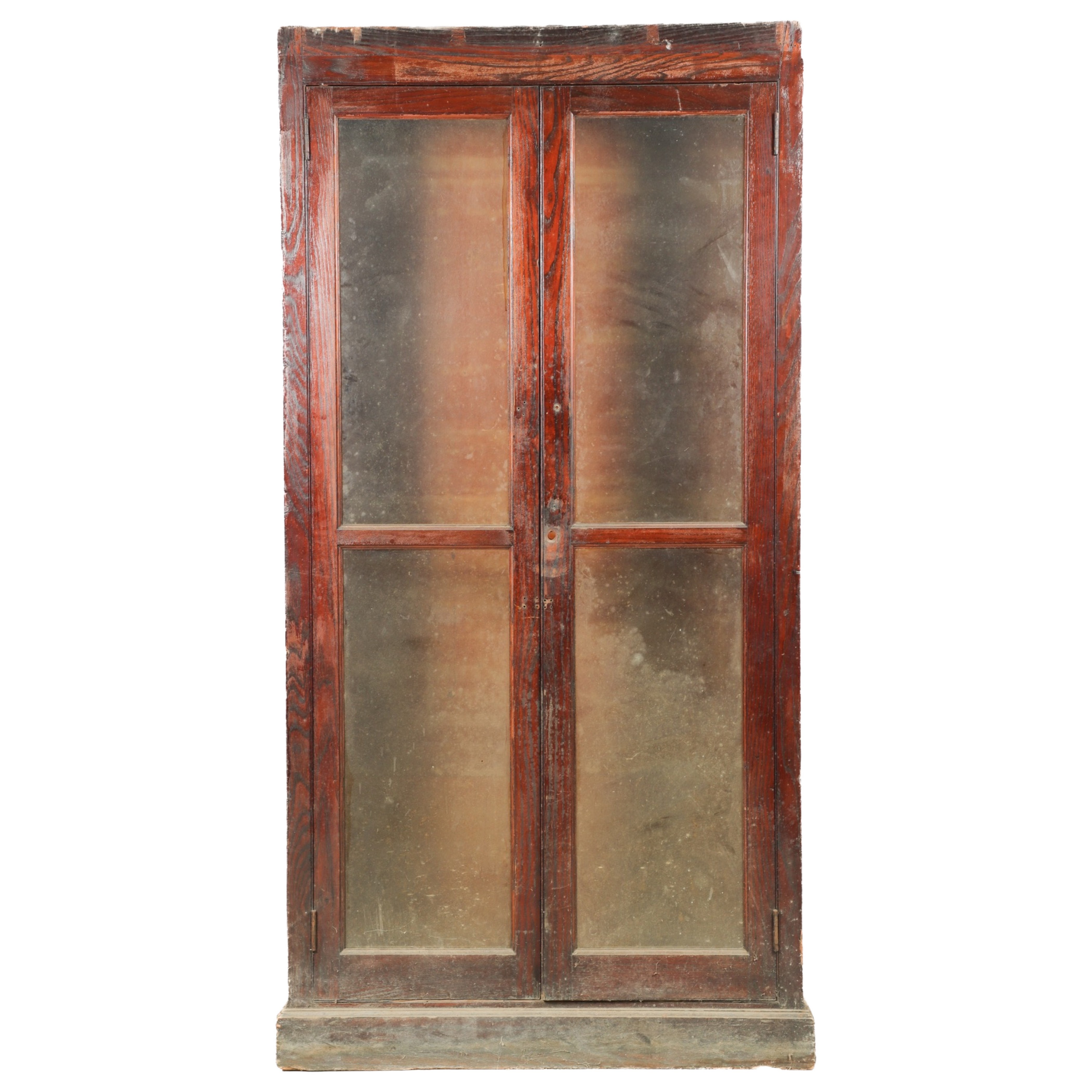 Oak paneled 2-door bookcase,
