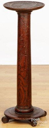 OAK PEDESTAL PLANT STAND, EARL