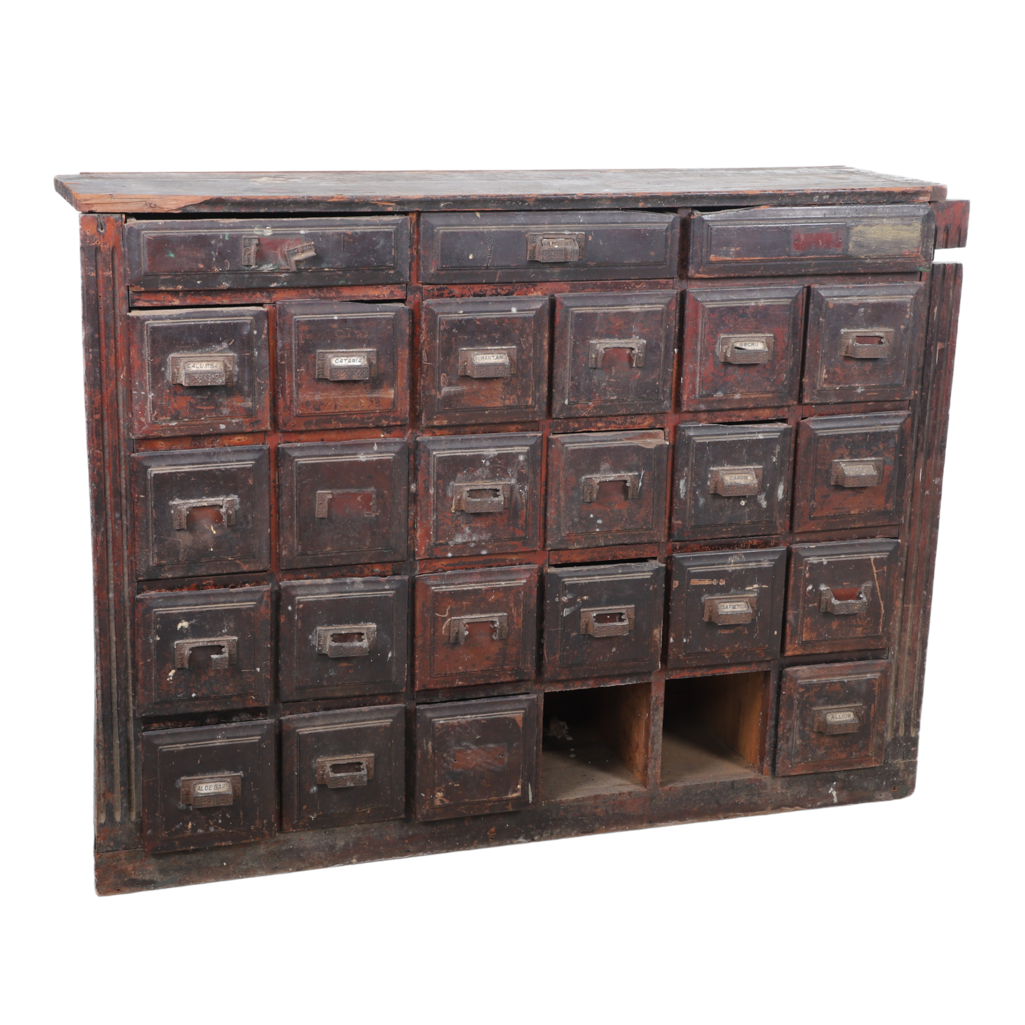 Oak pharmacy apothecary cabinet,