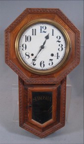 Oak regulator wall clock, Seik