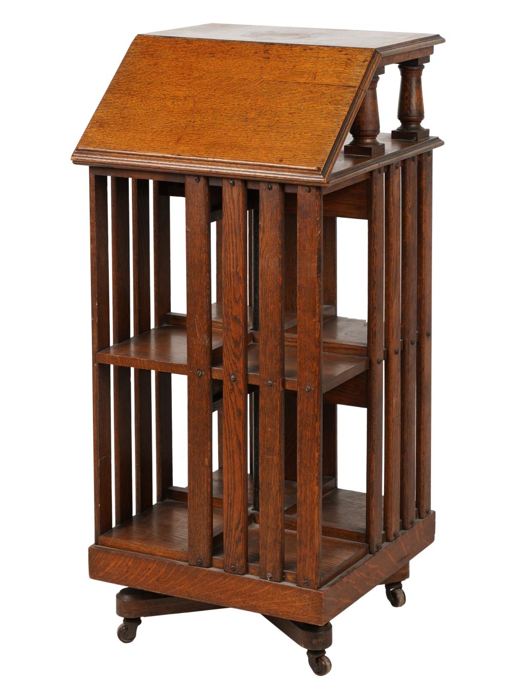 OAK REVOLVING BOOKCASEOak Revolving