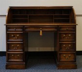 OAK ROLL TOP DESK BY SLIGH, H: