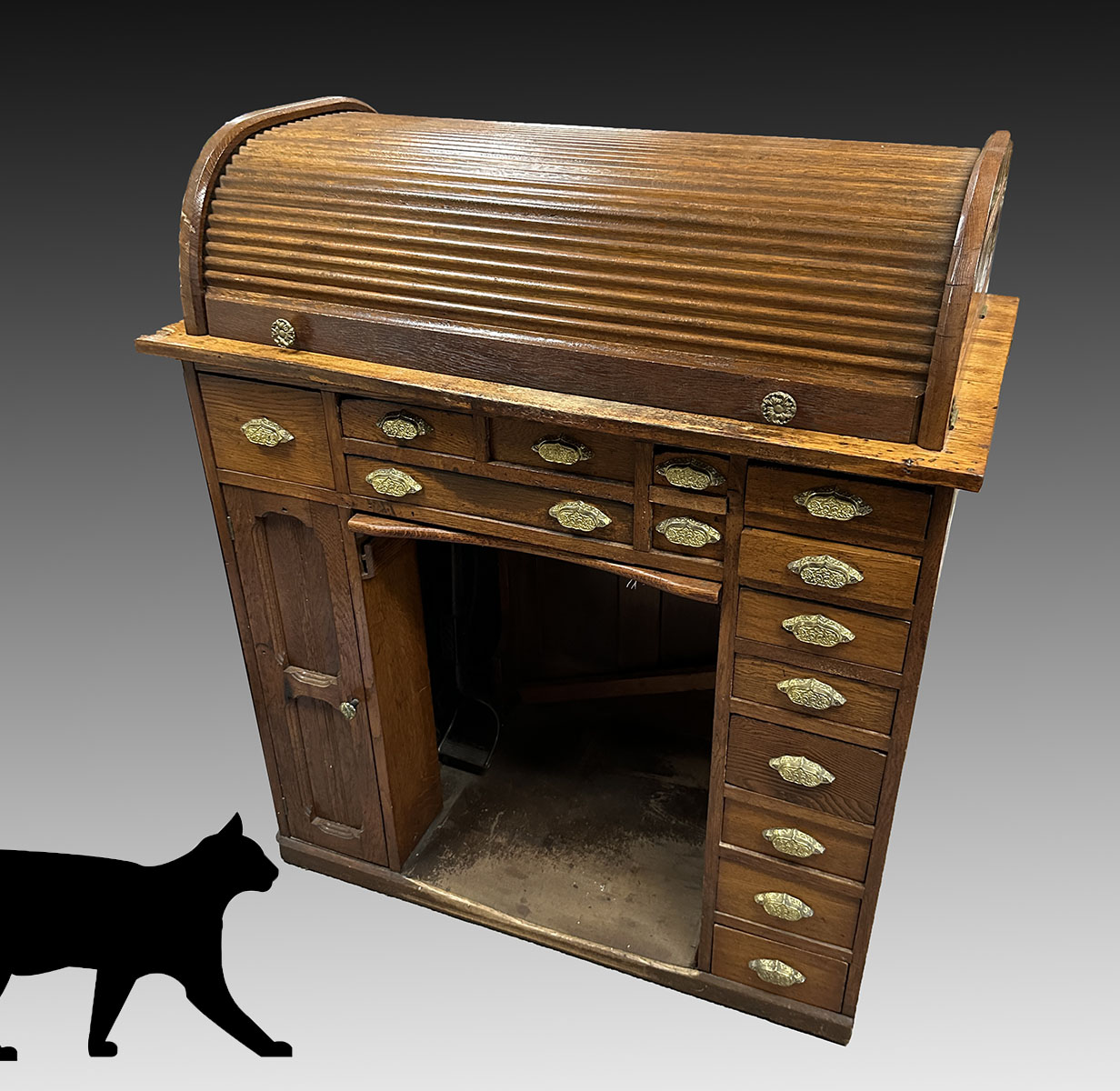 OAK ROLLTOP WATCHMAKERS BENCH: A