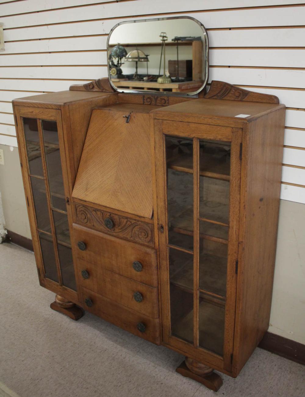 OAK SECRETARY BOOKCASEOAK SECRETARY