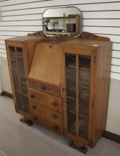 OAK SECRETARY BOOKCASEOAK SECR