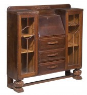 OAK SECRETARY DESK Circa 1920-